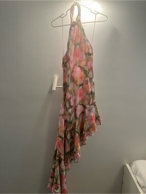 Astr Pink Watercolor Floral Slip Dress